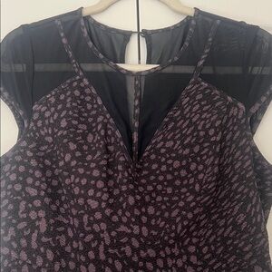 GUESS Top with Spot Print and Sheer Detail